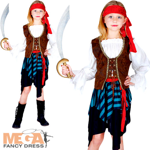 Girls Caribbean Pirate Adventure Costume