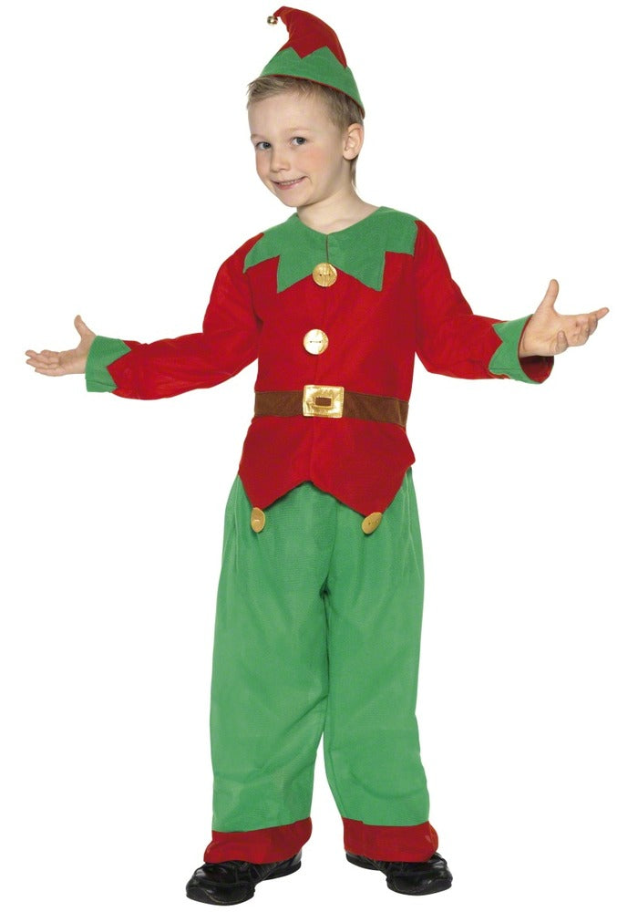Kids Elf Fancy Dress Santa's Little Helper Christmas Costume