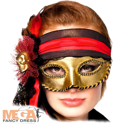 Golden Venetian Eye Mask Elegant Masquerade Accessory