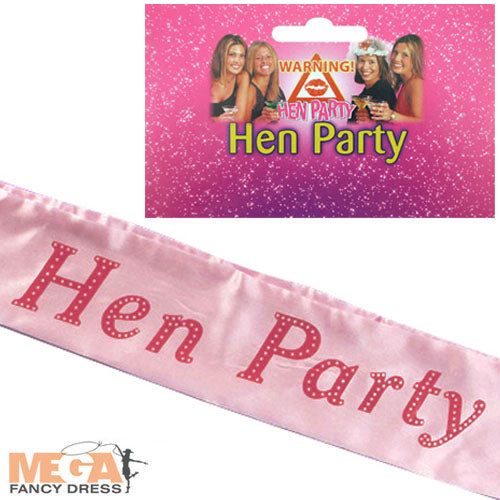 Pink Sash for Hen Do Celebration Accessory