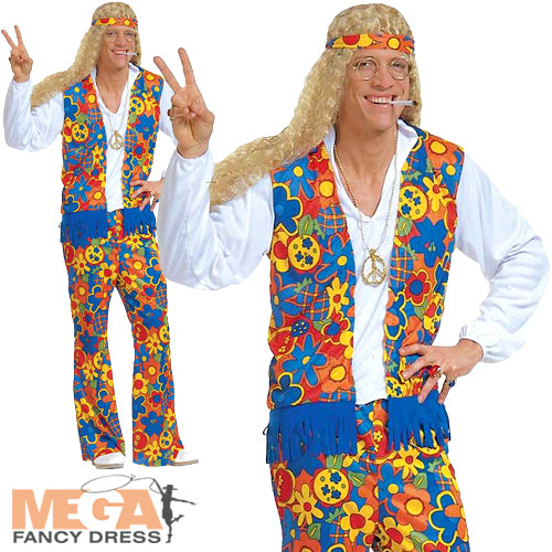 Men's Hippie Man 1970s 1960s Peace Groovy Costume