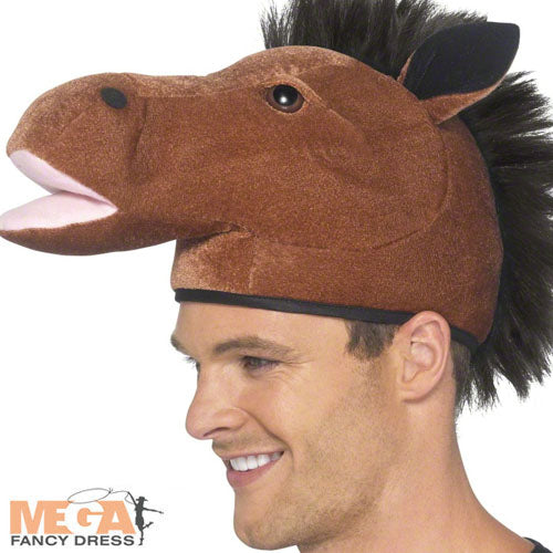 Adults Horse Hat Animal Fancy Dress Costume Accessory