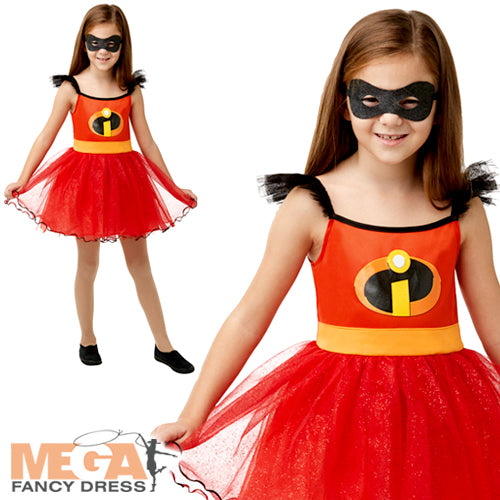 Girls The Incredibles 2 Fancy Dress Disney Superhero Costume