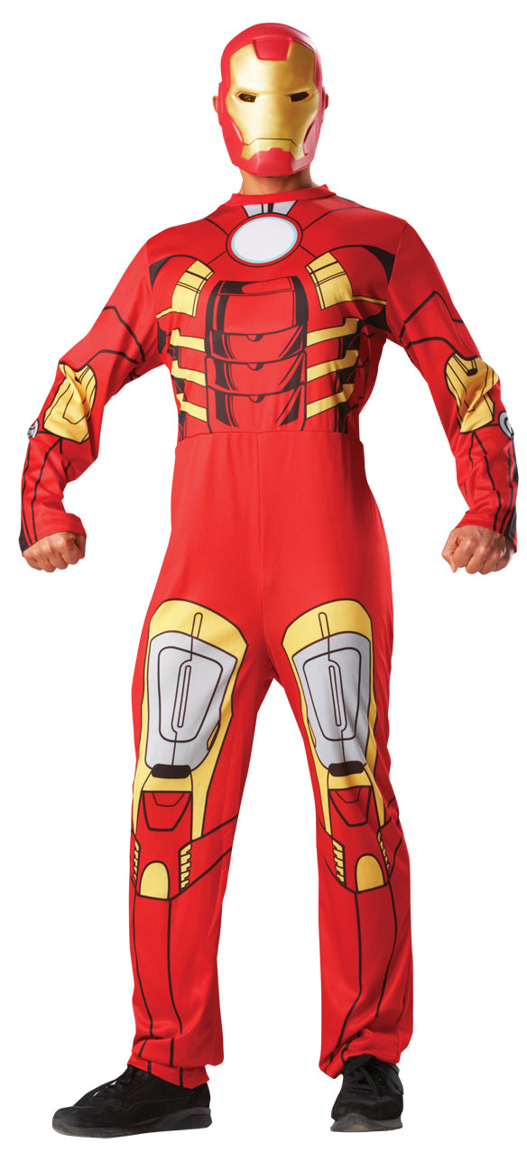 Men's Iron Man Avengers Superhero Movie Character Costume + Mask