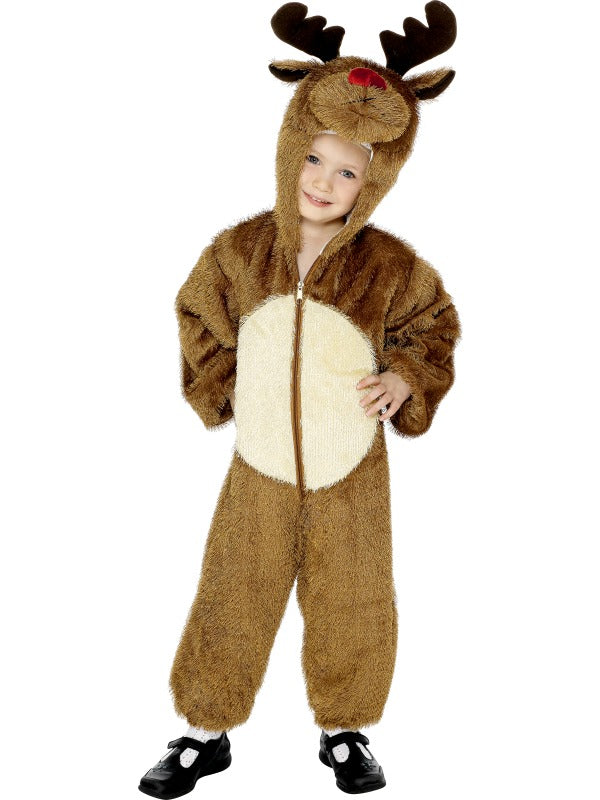 Kids Red Nosed Reindeer Costume Holiday Fancy Dress