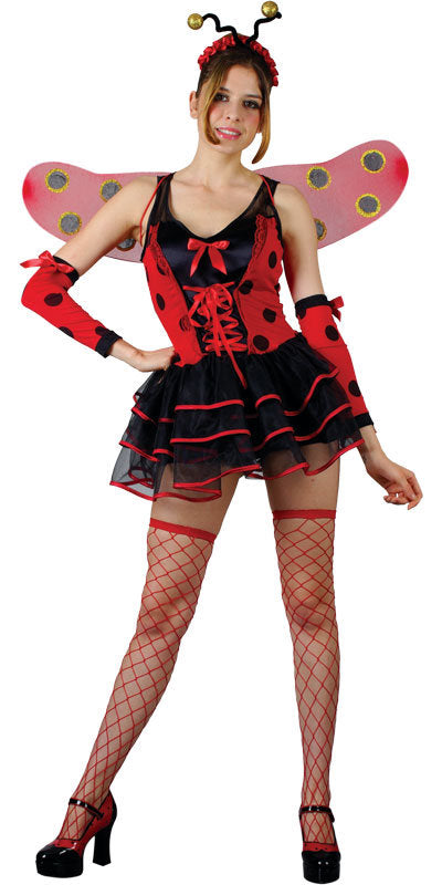 Ladies Ladybug Bug Fancy Dress Costume