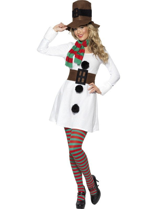 Ladies Miss Snowman Christmas Festive Holiday Costume