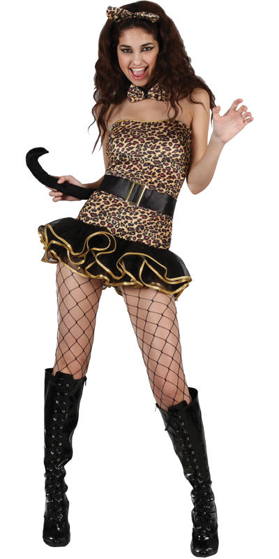 Ladies Luscious Leopard Animal Fancy Dress Costume