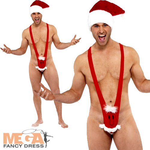 Shop Santa Face Mankini Costume Holiday Party Outfit Mega Fancy