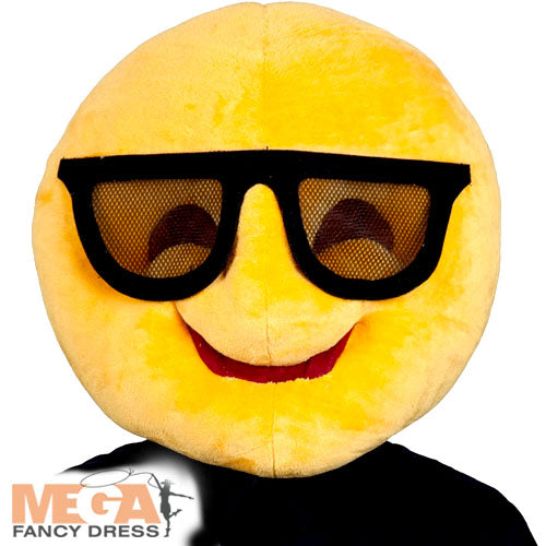 Adults Cool Mask Smiley Emoji Fancy Dress Costume Accessory