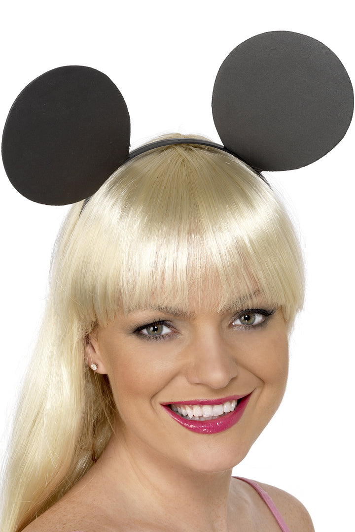 Adult Mouse Ears On Headband Fairy Tale Animal Fancy Dress Accessory
