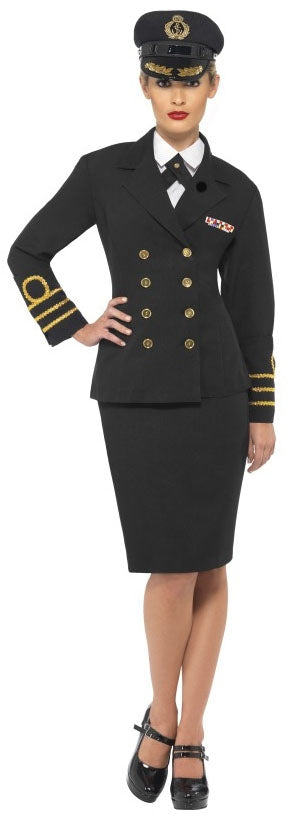 Military Ladies Navy Officer Uniform Fancy Dress Costume
