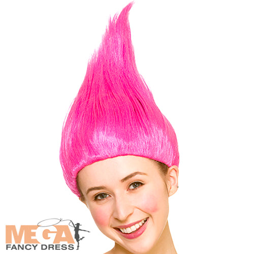 Troll Pink Wig Whimsical Hairpiece