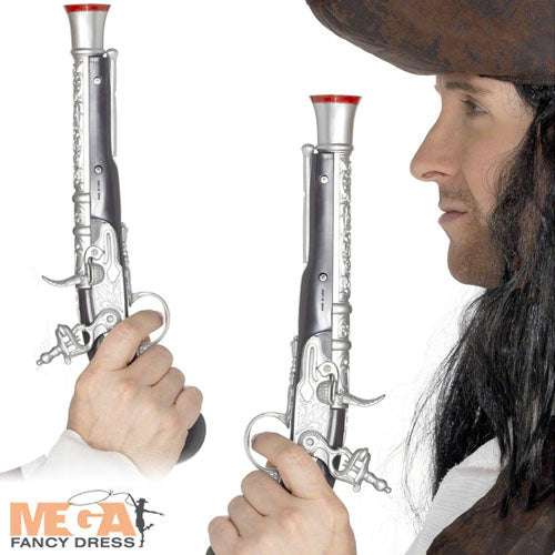 Silver Pirate Pistol Costume Accessory