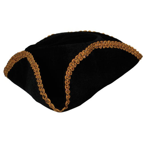 Pirate Hat With Gold Trim Adventure Costume Accessory