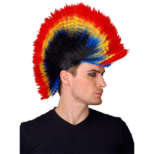 Mens Ladies 80s Punk Mohican Wig 70s Costume