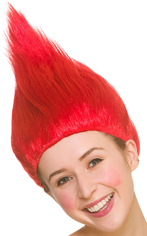 Red Troll Wig Costume Accessory