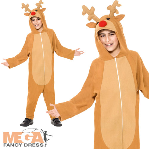 Boys Reindeer Christmas Rudolph Red Nose Costume