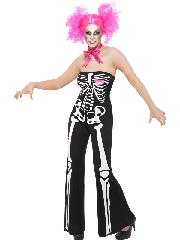 Ladies Sassy Skeleton Fancy Dress Day of the Dead Costume