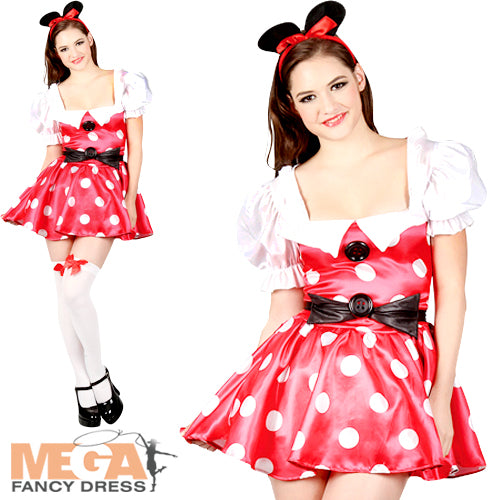 Ladies Sexy Mouse Fairytale Minnie Costume + Ears