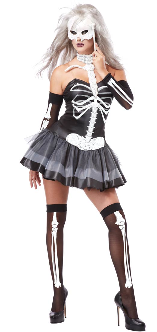 Skeleton Masquerade Costume Horror Fancy Dress