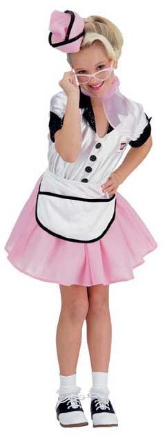 Girls 50s Soda Pop Diner Girl Costume