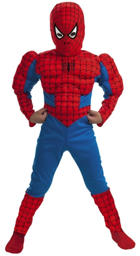 Boy's Marvel Spiderman Deluxe Muscle Chest Superhero Costume