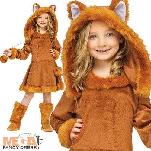 Girls Sweet Fox Animal World Book Day Character Costume