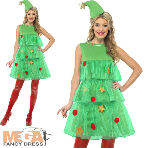 Women's Christmas Tree Tutu Dress Costume