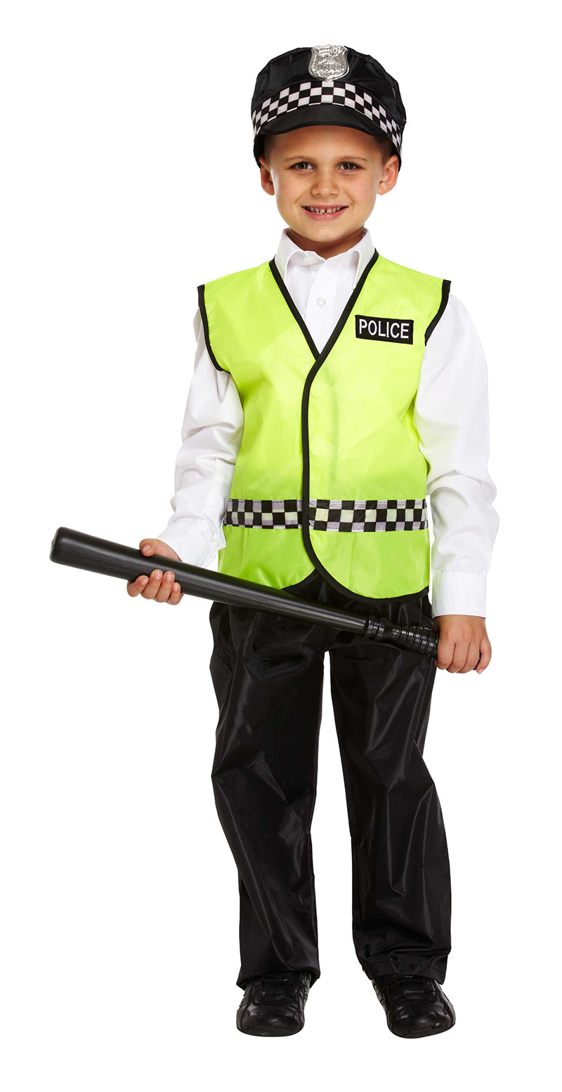 Boys Policeman Police Man Cop Uniform + Hat Costume