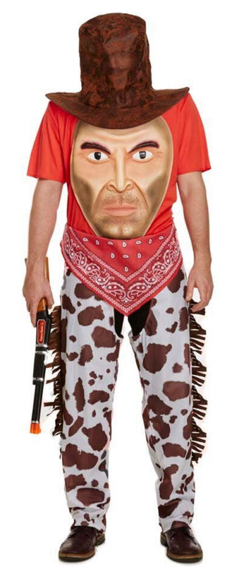 Cowboy with Giant Face Boys Wild West Costume