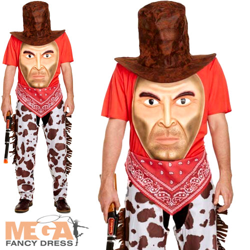 Cowboy with Giant Face Boys Wild West Costume