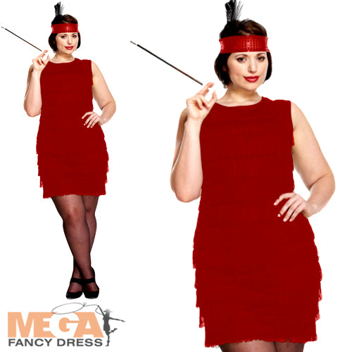 Plus Size Red Flapper Lady Costume