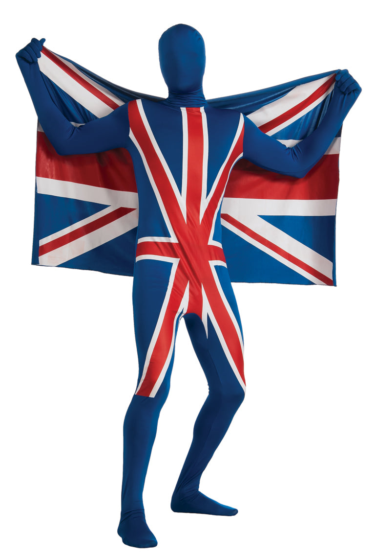 Adults 2nd Skin Union Jack Lycra Bodysuit Costume