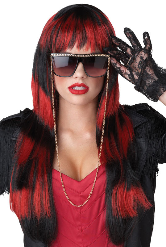Untamed Black and Red Wig