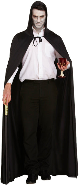 Black Long Cape Adults Mysterious Accessory Costume