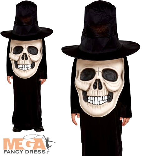 Skull with Giant Face Kids Frightening Skeleton Costume