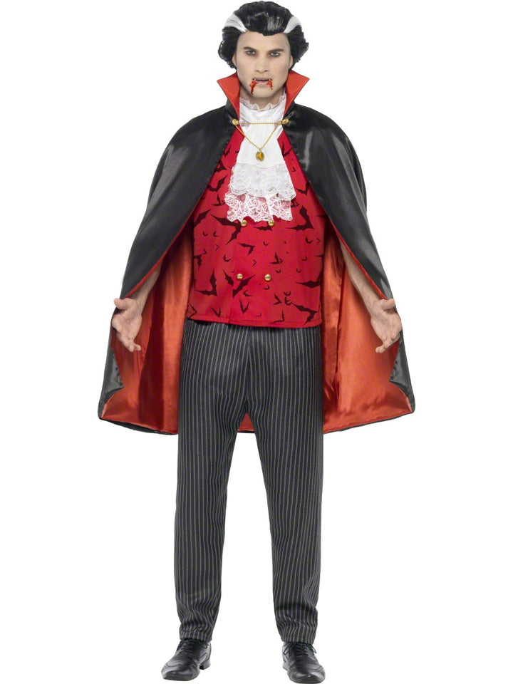 Men's Warlord Vampire Halloween Dracula Costume + Cape