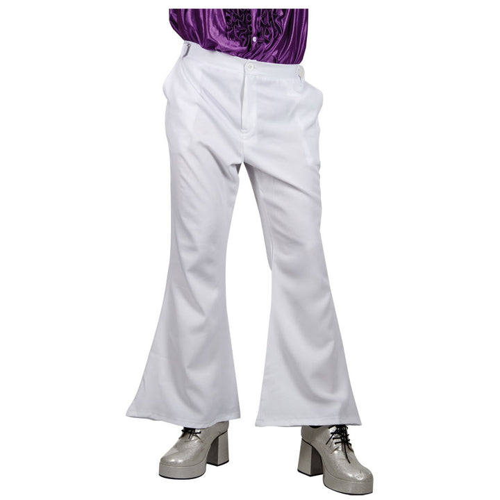 70s Disco White Flared Trousers