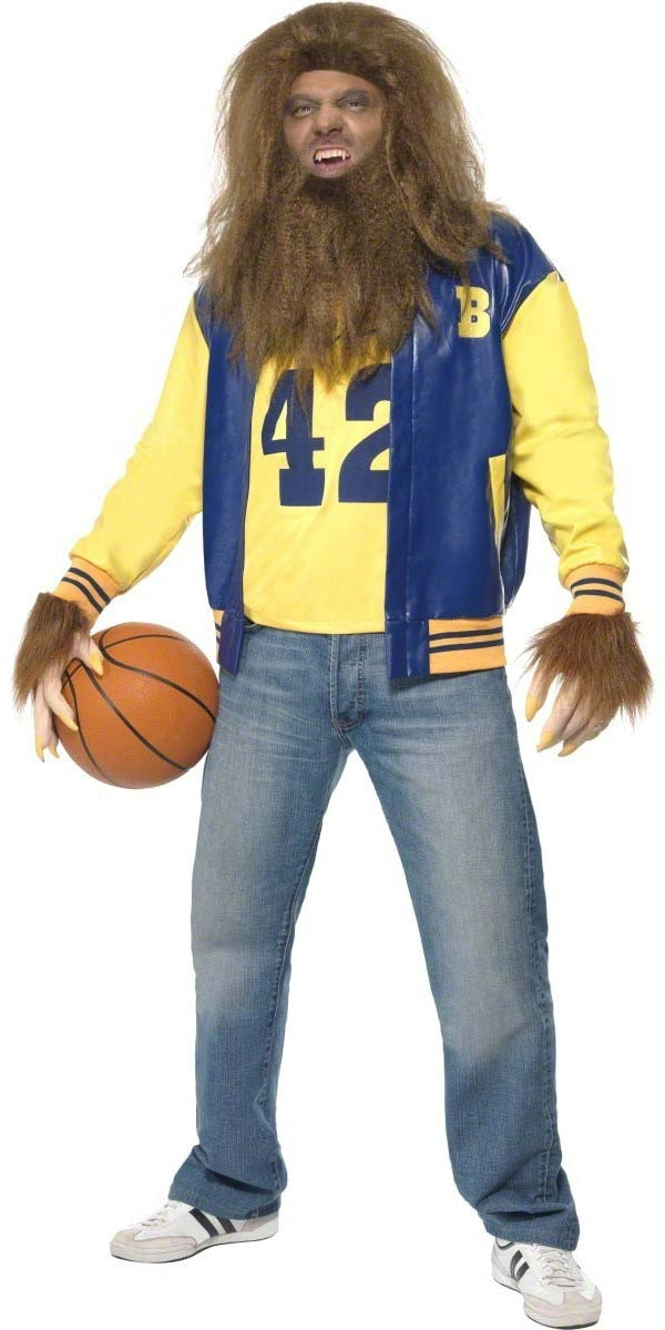 Men's Teen Wolf 1980s Retro Halloween Costume + Wig