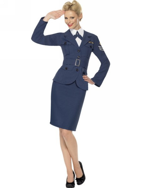 Ladies RAF Air Force Female Captain 1940s 30s Uniform Fancy Dress Costume