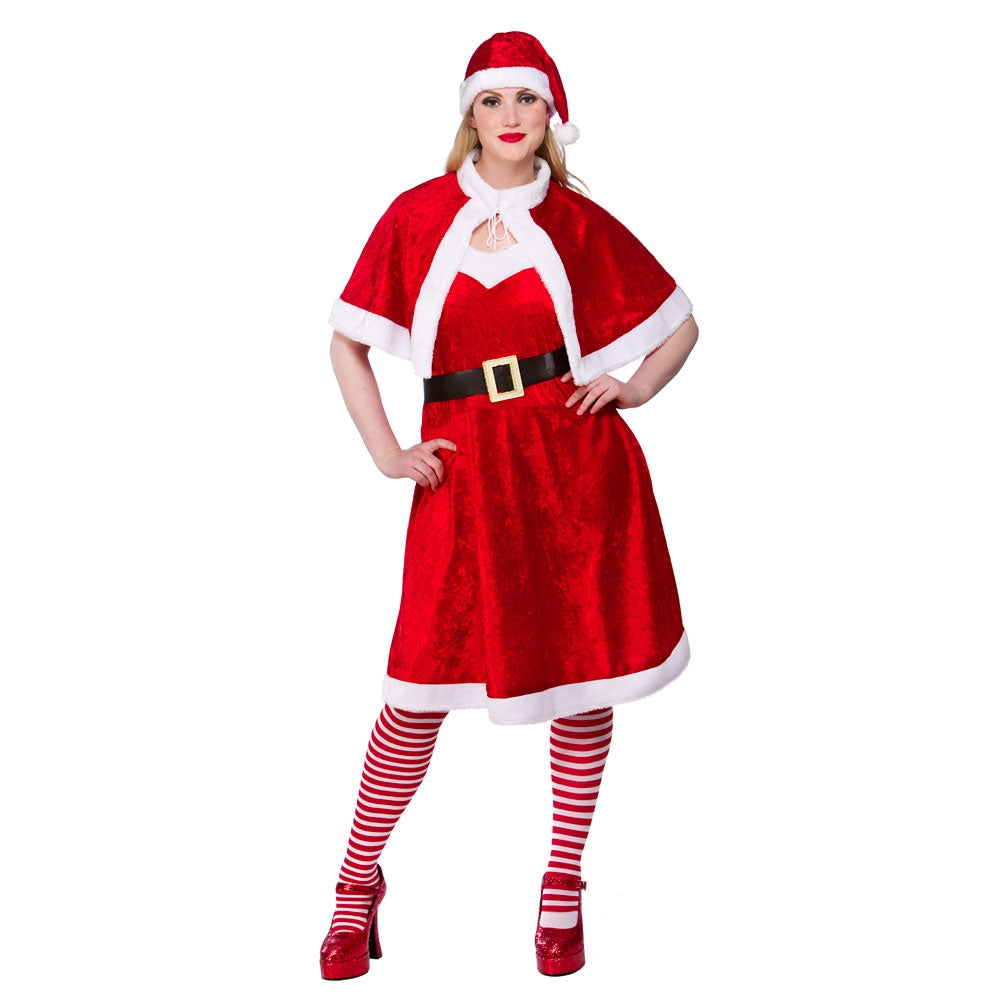 Ladies Miss Santa Claus Christmas Festive Costume