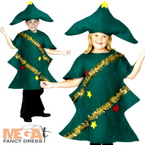 Kids Christmas Tree Fancy Dress Festive Costume