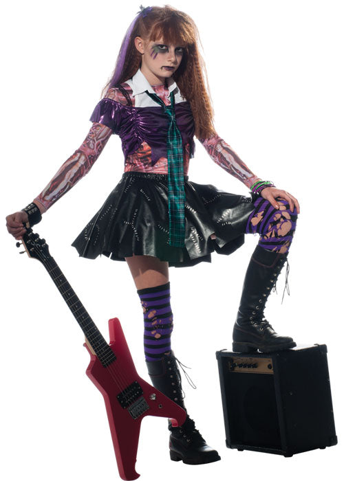 Girls Zombie Punk Rock Halloween Zombet Costume