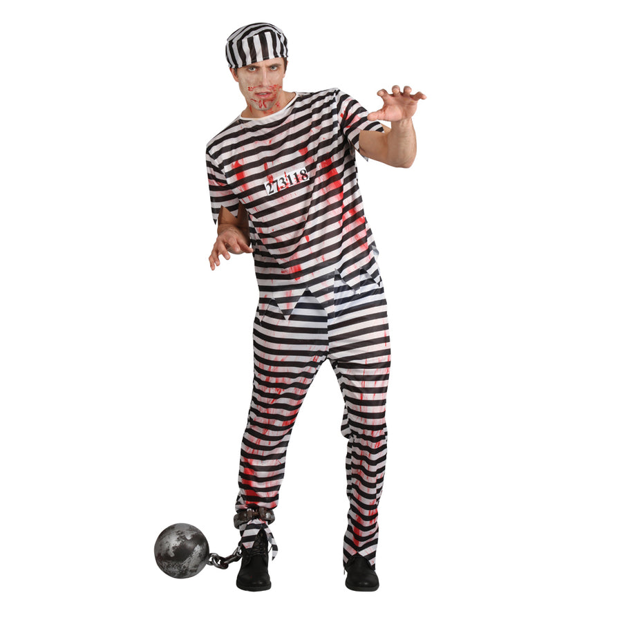 Zombie Convict Halloween Undead Prisoner Costume