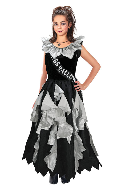 Girls Zombie Prom Queen Halloween Horror Fancy Dress Costume
