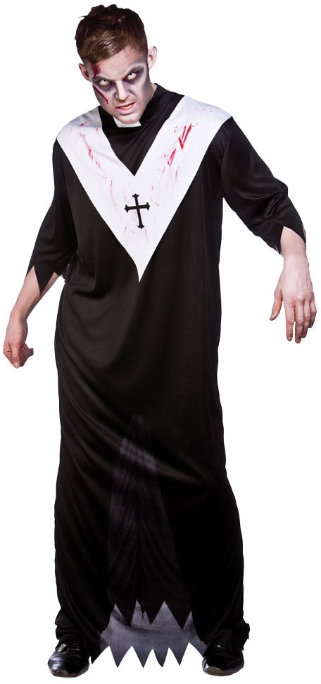 Zombie Priest Costume Horror Fancy Dress